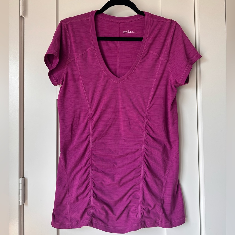 Zella Women's Magenta V-Neck Tee